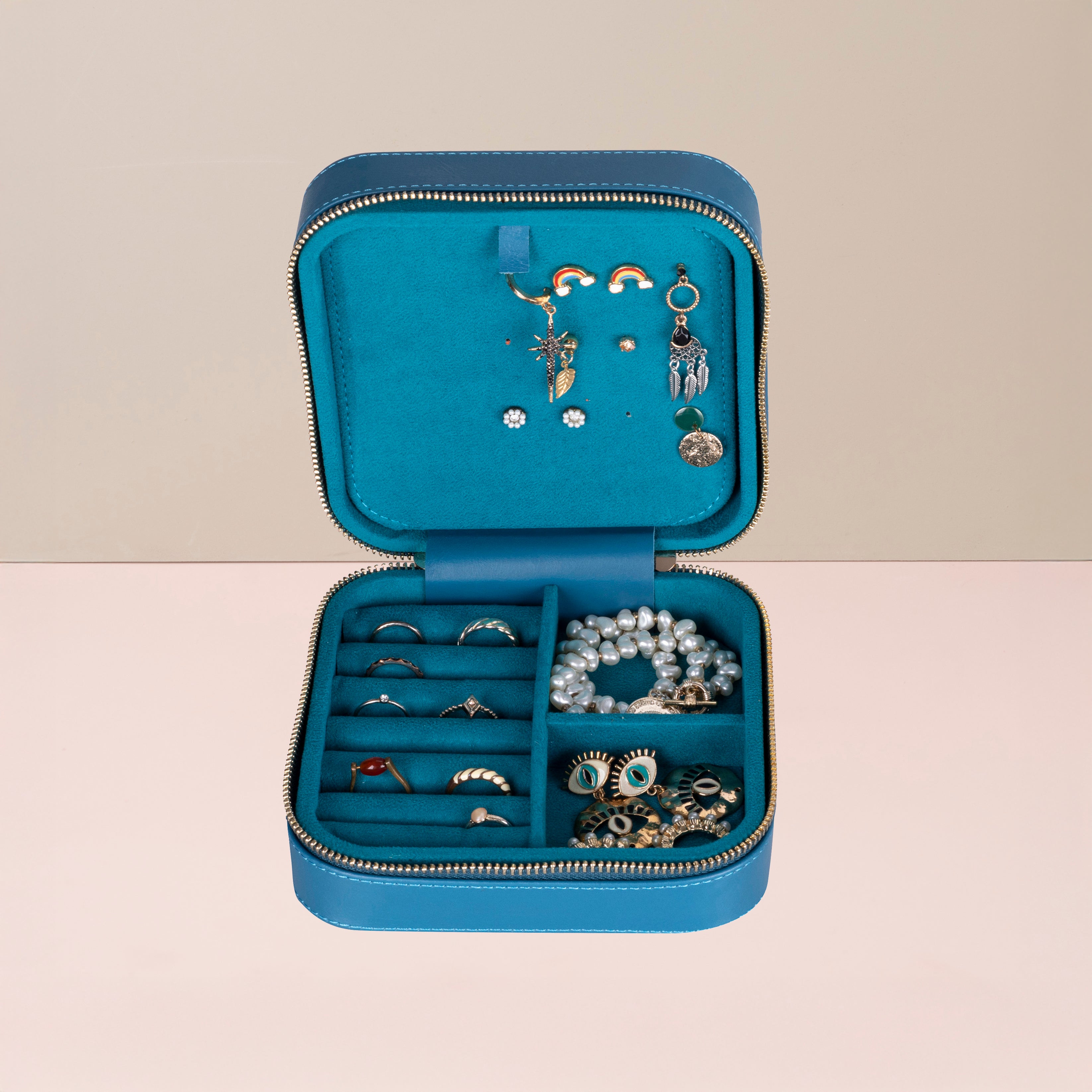 Luxury Travel Jewelry Box – Blue - Palermo