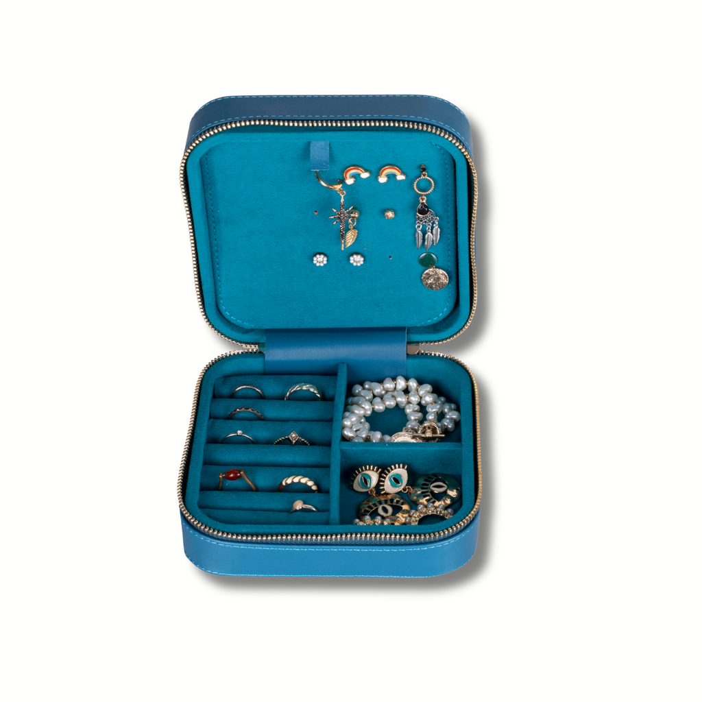 Luxury Travel Jewelry Box – Blue - Palermo