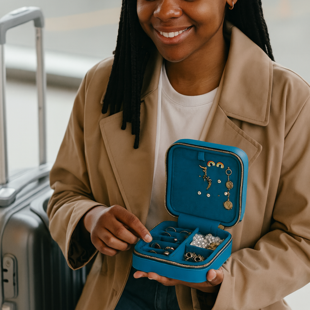 Luxury Travel Jewelry Box – Blue - Palermo