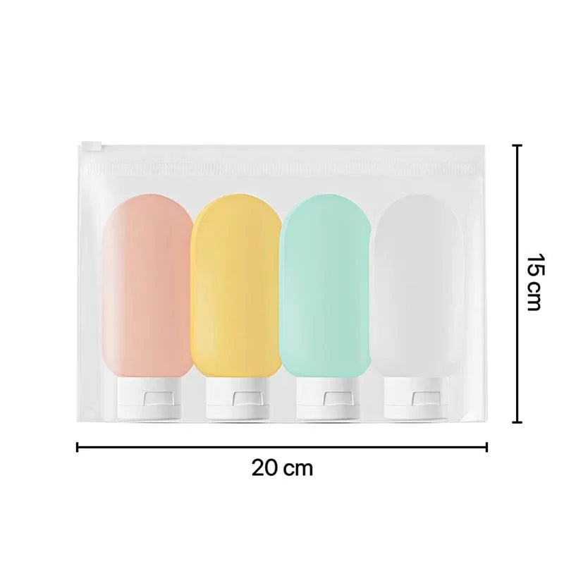 60ml Silicone Travel Bottles Set | Refillable TSA Approved Airplane Toiletries Kit