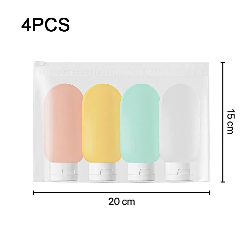 60ml Silicone Travel Bottles Set | Refillable TSA Approved Airplane Toiletries Kit