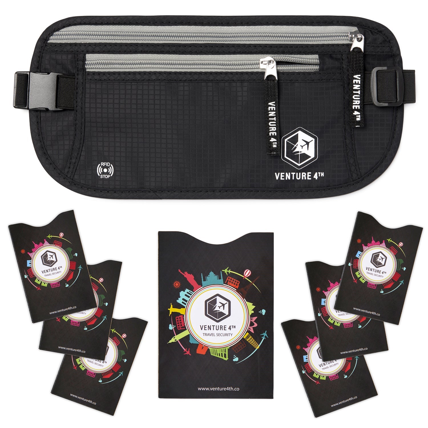 Travel Money Belt + RFID Sleeves