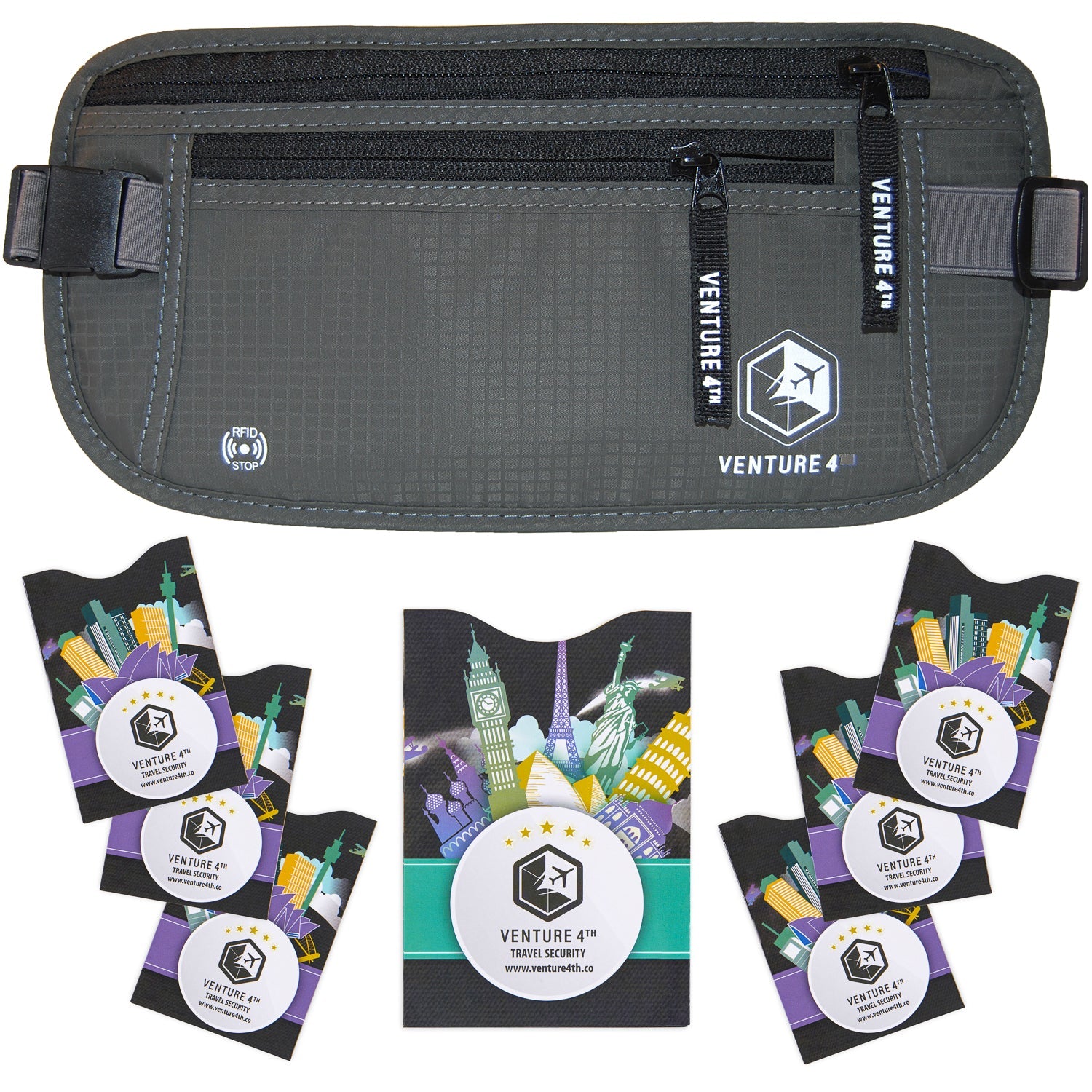 Travel Money Belt + RFID Sleeves