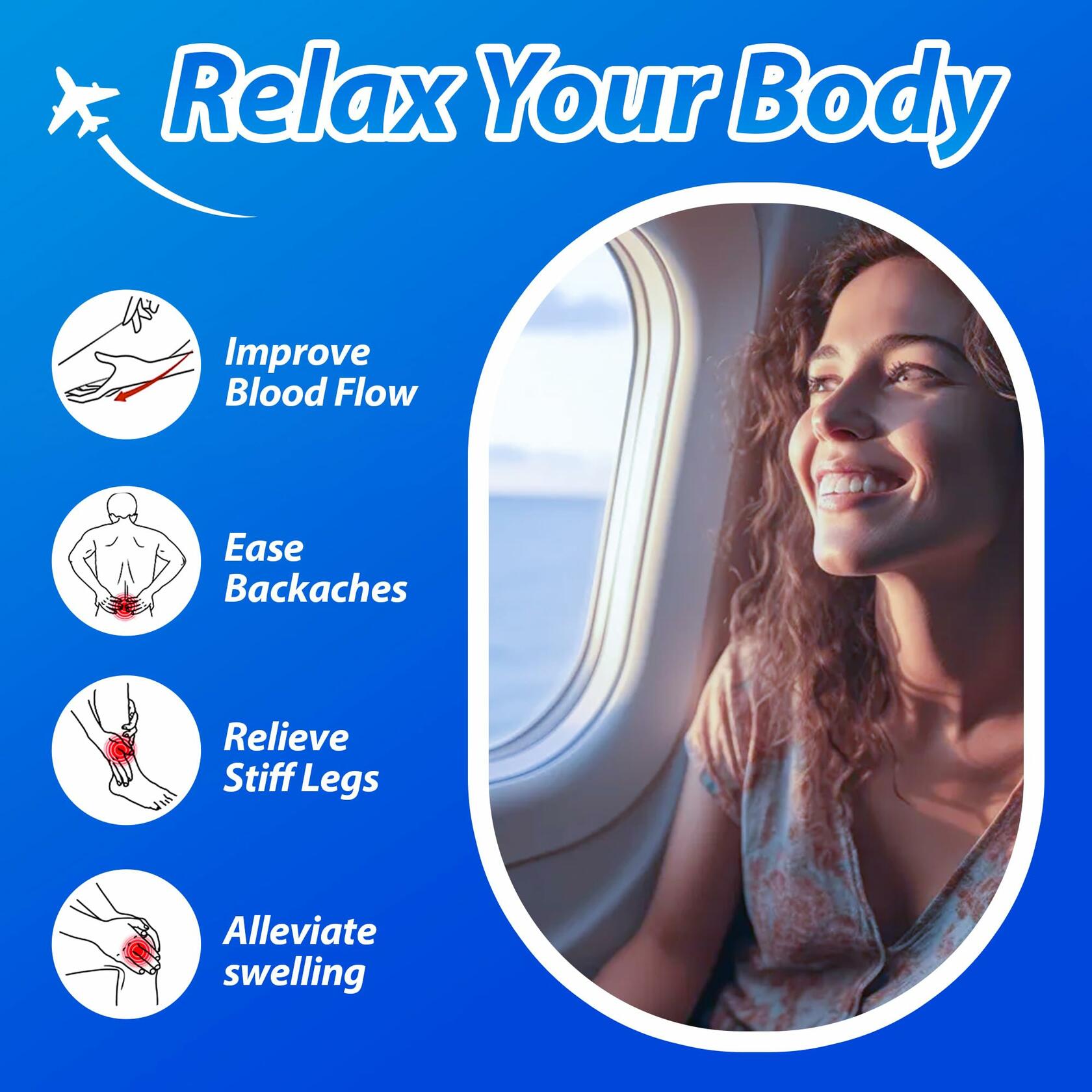 GEVORT Airplane Foot Hammock Travel Footrest Adjustable Portable Black